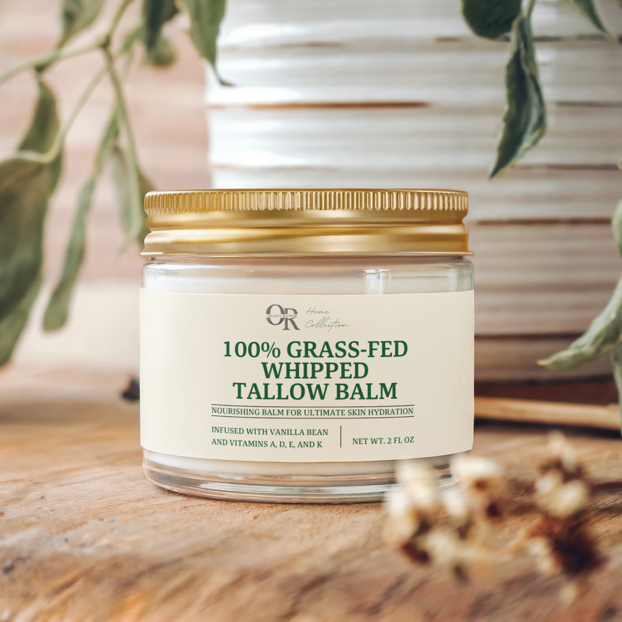 Whipped Grass-Fed Tallow Balm with Vanilla Bean